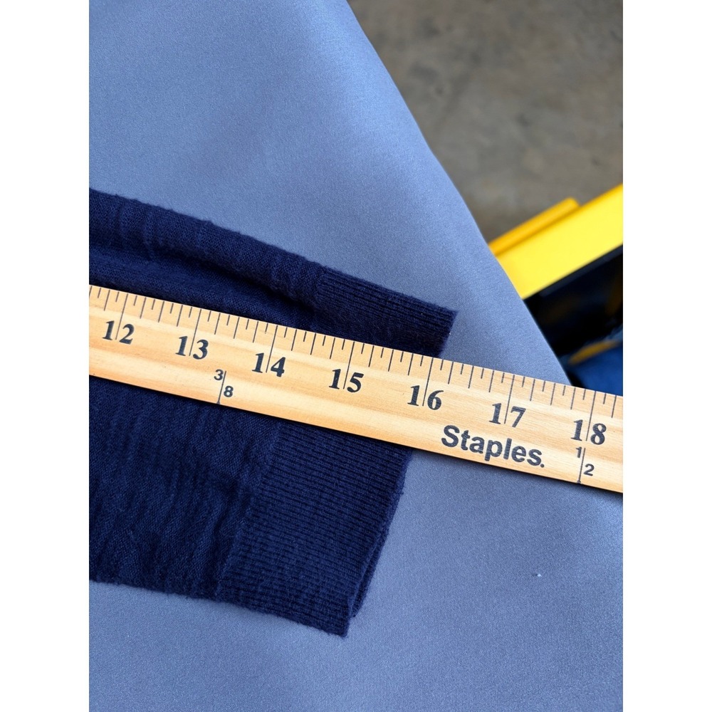 Loft Womens Navy Blue 100% Cotton Button Front Cardigan Sweater 3/4 Sleeve, M - Picture 13 of 14